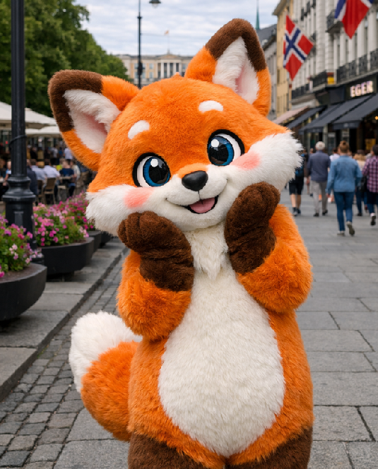 Revemaskot i Karl Johans gate