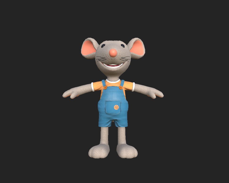 3D-design av musemaskot - forside