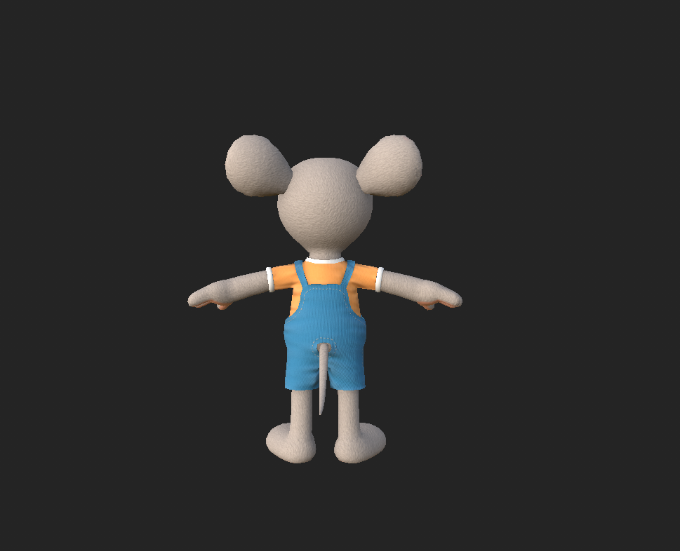 3D-design av musemaskot - bakside